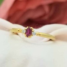 Natural Red Ruby and Diamonds