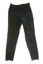 Zara Black Faux Leather Zip Leg Trousers Leggings Size M