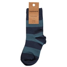 Maxomorra blue organic cotton stripy socks for children - 2 pairs
