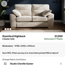 NEXT Stamford Highback Sofa
