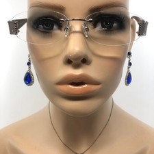 Specsavers Lite 107 Glasses Frames Silver Rimless Oval Eyeglasses Frame Only