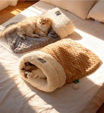 Winter Cat Sleeping Bag Warm Pet Thermal Sleeping Bed Indoor Cat Cave For Home