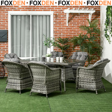 Set for 6 PE Rattan, Aluminum