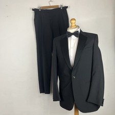 St Michael Tuxedo Dinner Suit 2 Piece Men's Black 40L Jacket 34W 32L M&S