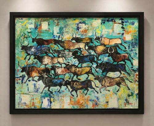 Oil canvas painting by - on,