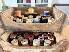 34 Vintage Cotton Reels. Mixed