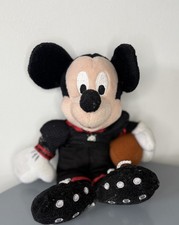 isney Mickey Mouse Football Plush #1 Jersey Walt Disney World Bean Bag Toy