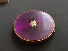 Zenette vintage powder compact purple Gold *needs repair*