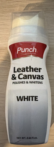 Punch white leather and - leather, canvas