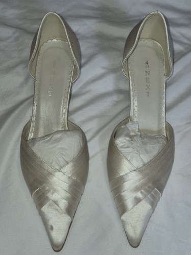 Next ivory satin pointed court - ivory,