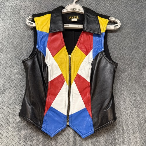 Vintage 80s leather vest - vintage,