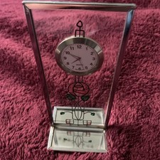RENNIE MACKINTOSH GLASGOW ROSE STAINED GLASS SMALL CLOCK