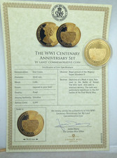 Gold Plated Coin 2014 One Crown THE WWI From CENTENARY SET 'BY Land'