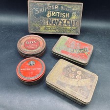Tobacco Tins Five Vintage Tobacciana Large LLOYD & SONS Skipper & Four Others