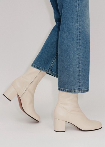 Leather high ankle boots - leather,