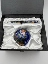 Clere Concepts Gemstone Globe Paperweight & Matching Pen Set – Boxed Gift 