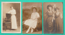 3 POSTCARDS OF FEMALES BLACK &