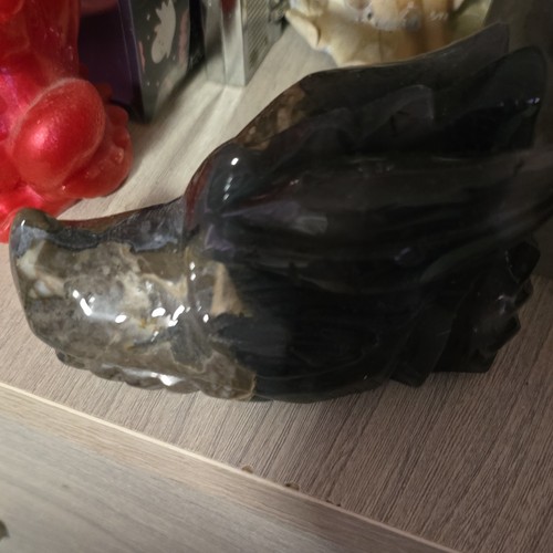 Polished carved stone bird - polished,