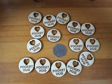 15 x Little Hug Token, Pocket Hug wood engraved love thank you gift 