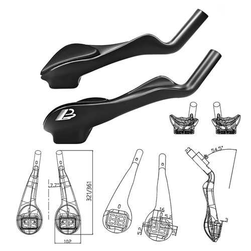 Balugoe carbon bicycle rest - carbon, tt