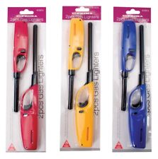 2x Candle Lighter Refillable Gas BBQ Safety Lock Long Reach Camping Kitchen Use