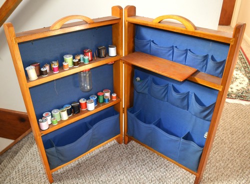 Vintage folding sewing storage - sewing,