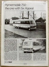 HYMERMOBILE 750 MOTOR CARAVAN MCW Road Test Report Photocopy May 1984