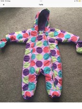 Marks And Spencer Baby Girl Snowsuit With Detachable Mitts Age 3-6 Months