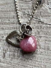 Azuni London Sterling Silver Rhodanite Pendent Charm Necklace 