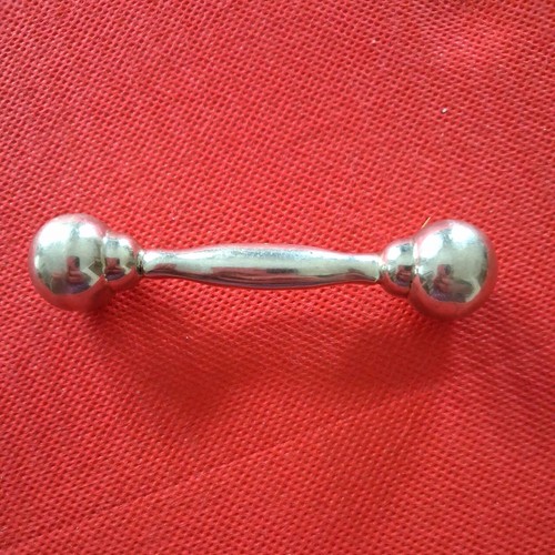Silver barbell dumbbell - silver, rattle