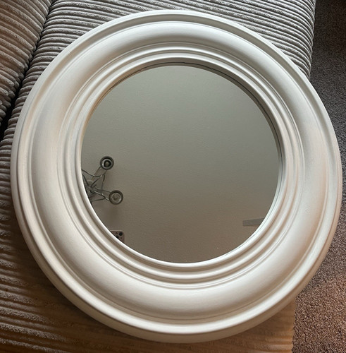 Cream circular wall - wall, mirror