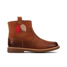 BNIB Clarks Girls COMET STYLE K Tan Leather Boots