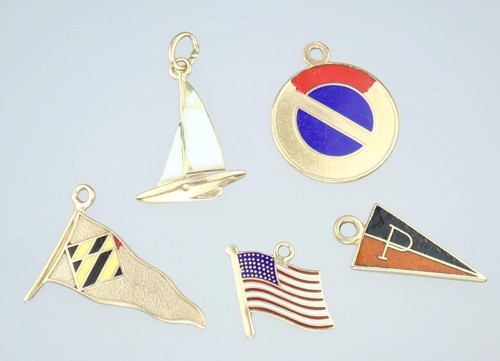 Lot vtg solid 18k - x5,
