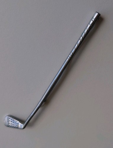 Vintage silver tone metal golf - silver,