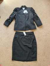 LK Bennett Grey Wool Suit Size