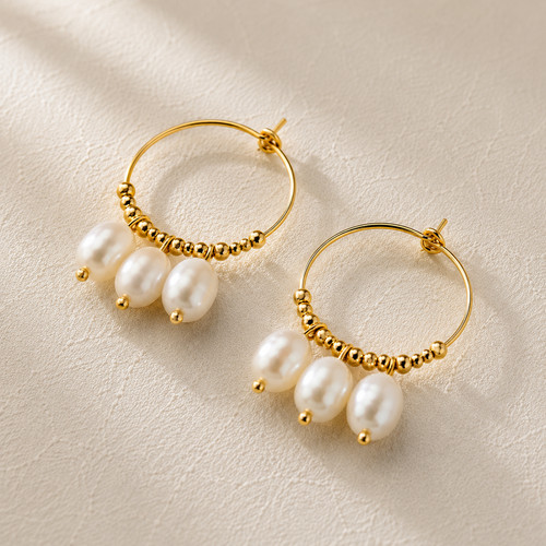 Natural baroque pearl drop - natural,