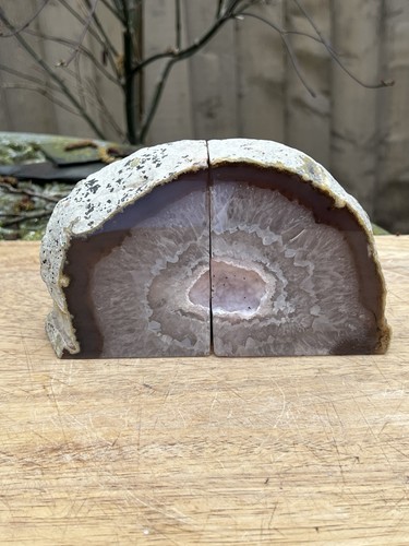 Agate bookends large heavy - bookends,