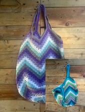 Two hand made crocheted bags