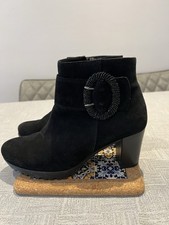 Black suede gabor ankle boots - suede,