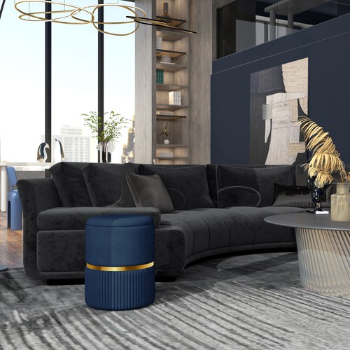 Round storage foot stool - round,