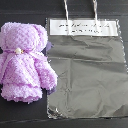 Purple plush teddy - teddy, bear