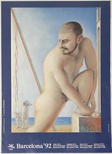 Original vintage Barcelona'92 Olympic Games  athlete art cool poster for my wall