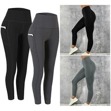 Ladies Leggings Multipurpose Soft Touch Pockets High-Waisted Tummy Control S-XL