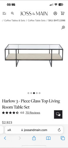 Metal glass top coffee - coffee, table