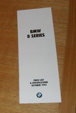 BMW 8 Series Price Guide 1993
