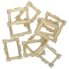  10 Pcs Small Golden Photo Frame Mini Resin Frames Miniature Picture