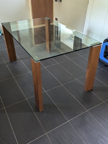 Dwell glass top dining - , table