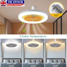 E27 Ceiling Fan with Lighting LED Light Adjustable Wind Speed Remote Control 30W