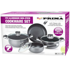 Prima Stone Vein Aluminium Non-Stick Cookware Set 7pc