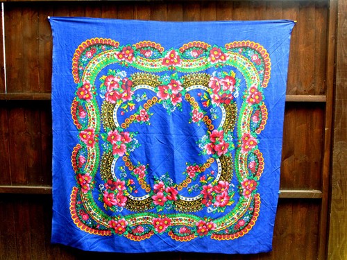 Vintage cotton scarf shawl - vintage,